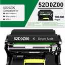 52D0Z00 Imaging Unit Compatible for Lexmark 52D0Z00 520Z Drum Unit for MS710 MS710n MS810dn MS811n MS810 MS810de MS811dn MS810dtn MS811dtn MS812 Printers(1-Black,100,500)