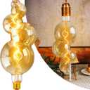 40 Watt Decorative Vintage LED Light Bulbs, Special Huge Bubble 4W LED Filament Edison Bulb,2700K Oversized Golden Warm Lights,Dimmable E26 Lamp Base,1-Pack
