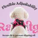 rabbitgoo Dog Harness Small Sized and Leash Set, Step-in Breathable Pet Harness, Soft Walking Reflective Puppy Vest for Small Dogs, Black & Rose Red, XXS