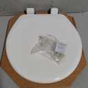 Mayfair Linden Slow Close Toilet Seat, Non Slip Heavy Duty Wood, Easy Install, Round, White