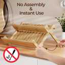 MUDEELA Bamboo Spice Rack Organizer for Cabinet, X-Shaped 2 Tier Spice Shelf Organization, Foldable Seasoning Organizer for Kitchen Counter