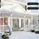 8x10FT Clear Waterproof Tarps(Increase Grommets, Windproof Rope +Ties) Poly Tarpaulin Outdoor Garden Rainproof Covering, Clear Vinyl Tarp with for Patio, for Covering Henhouse Porch Canopy Plant Camping