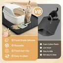 Silicone Cat Litter Mat for litter box 24" X 15"-Easy to Clean Cat Litter Trapping Mat, Waterproof, urine-proof and non-slip to keep the floor clean and tidyBlack