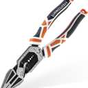 VANQUISH 8-in-1 Linesman Pliers, 8 Multipurpose Combination Pliers Wire Cutter/Crimper/Stripper, CRV Steel Hand Tool, Heavy Duty Side-Cutting Pliers for Crimping, Stripping, Shearing, Screwing, 3238