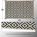 SAND MINE Reversible Mats, Plastic Straw Rug, Modern Area Rug, Large Floor Mat and Rug for Outdoors, RV, Patio, Backyard, Deck, Picnic, Beach, Trailer, Camping, Black & Beige, 6' x 9', Black & Beige