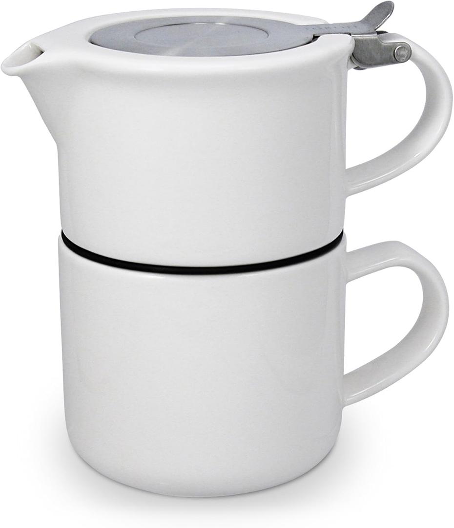 FORLIFE Tea for One with Infuser 14 ounces, White