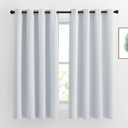 NICETOWN Greyish White Room Darkening Curtain Panels - Window Treatment Thermal Insulated Grommet Room Darkening Curtains/Drapes for Bedroom (2 Panels, 52 by 63, Greyish White)