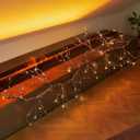 Fudios Lighted Iced Garland with Timer 48 LED Fairy Lights 6ft Battery or USB Plug for Mantle Decor, Lit Christmas Brown Twig Garland Winter Home Holiday Indoor Use