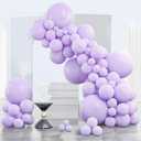 PartyWoo Lavender Balloons 140pcs Different Sizes Pack of 18 12 10 5 Inch Light Pastel Purple Lilac Balloon Arch Kit for Baby Shower Bachelorette Fairy Birthday Princess Party Decorations Purple-Q10