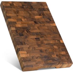 SHUMARU XL End Grain Cutting Board 20131.6" Thick 11 LB Heavy Duty Butcher Block 260 SQ IN Flat Workspace for Meal Prep, Dough, & Pizza Knife-Friendly Wood Chopping Board with Non-Slip Feet