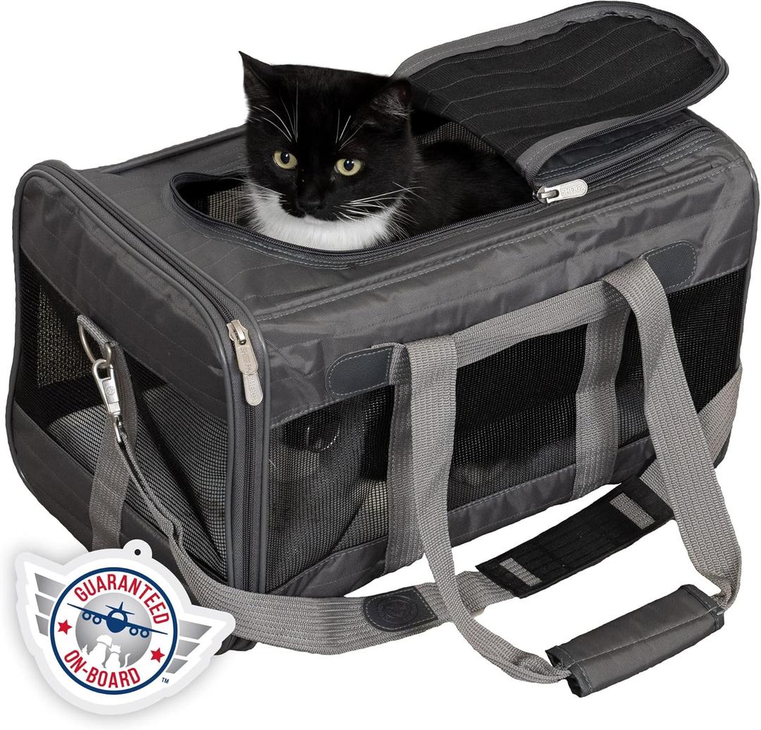 Sherpa Original Deluxe Travel Pet Carrier, Airline Approved - Charcoal Gray, Large (19.0"L x 11.5"W x 11.8"H)