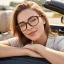 LVIOE Cat Eye Blue Light Blocking Glasses for Women, TR90 Frame Anti Blue Fashion Fake Clear Glasses