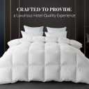 WhatsBedding White Queen Size Feather Down Fiber Comforter, Filled with Feather and Down Fiber, All Season Fluffy Ultra Soft 100% Cotton Duvet Insert, Luxury Hotel Bedding Style Comforter,90"x90"