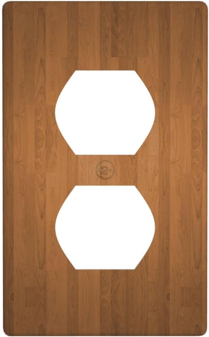 Generic Pine Tree Wood Grain Rustic Duplex Electrical Outlet Funny Plastic Wall Plate Decorative Light Switch Cover For Women Girls Bedroom Kitchen Living Room (Color 2)