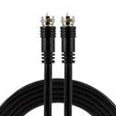 GE RG6 Coaxial Cable, 15 Ft. F-Type Connectors, Double Shielded Coax, Input Output, Low Loss Coax, Ideal for TV Antenna, DVR, VCR, Satellite Receiver, Cable Box, Home Theater, Black, 33627
