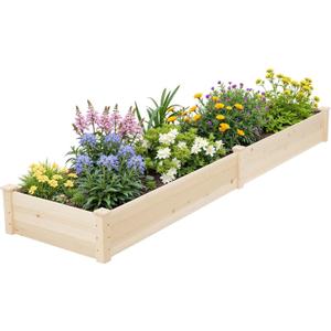 Incbruce 95x24x10 in Wooden Raised Garden Bed Planter, Bolt Assembly Elevated Flower Bed Boxes Kit for Vegetable Flower Gardening, Natural (8FT)