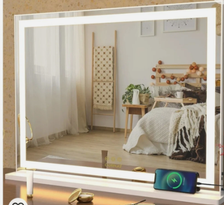 NICESTi Large Vanity Mirror with Lights 31.6'' x 24'', Lighted Makeup Mirror with Dimmable 3 Modes for Dressing Room & Bedroom, Touch Screen Control, Aluminum Frame Silver NICESTi Large Vanity Mirror with Lights 31.6'' x 24'', Lighted Makeup Mirror with Dimmable 3 Modes for Dressing Room & Bedroom, Touch Screen Control, Aluminum Frame Silver