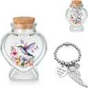 SOITIS 2.91 Inch Heart-Shaped Glass Urn with Elegant Beads - Decorative Memorial Urn for Ashes, Keepsake Cremation Holder, Funeral Decoration, Sympathy Gift