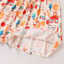 First Day of School Outfits for Girls Toddler Back to School Dress Kindergarten Pencil School Bus Print Summer Sundress (5-6 Years, Beige)