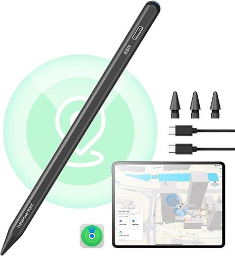 ESR Geo Digital iPad Pencil Findmy Compatible with Apple iPad 2018-2025,with Easy Shortcuts for Apple iPad A16/10/9/8 & Air 13/11 & Pro 12.9/13/11 & Mini 7/6/5,Black(No Wireless Charging)
