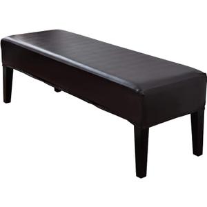 Tookie Bench Cover, PU Leather Soft Stretch Dining Bench Cover, Waterproof Elastic Removable Bench Seat Cushion Slipcovers for Kitchen Dining Bench Seat Protector (Brown)