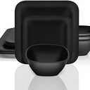 Melamine Dinnerware Set - 12 pcs Melamine Plates Indoor and Outdoor use Matte Black Plates and Bowls Dinnerware Sets Summer Fall Camping Dish Set for 4 Dishwasher Safe（Square）