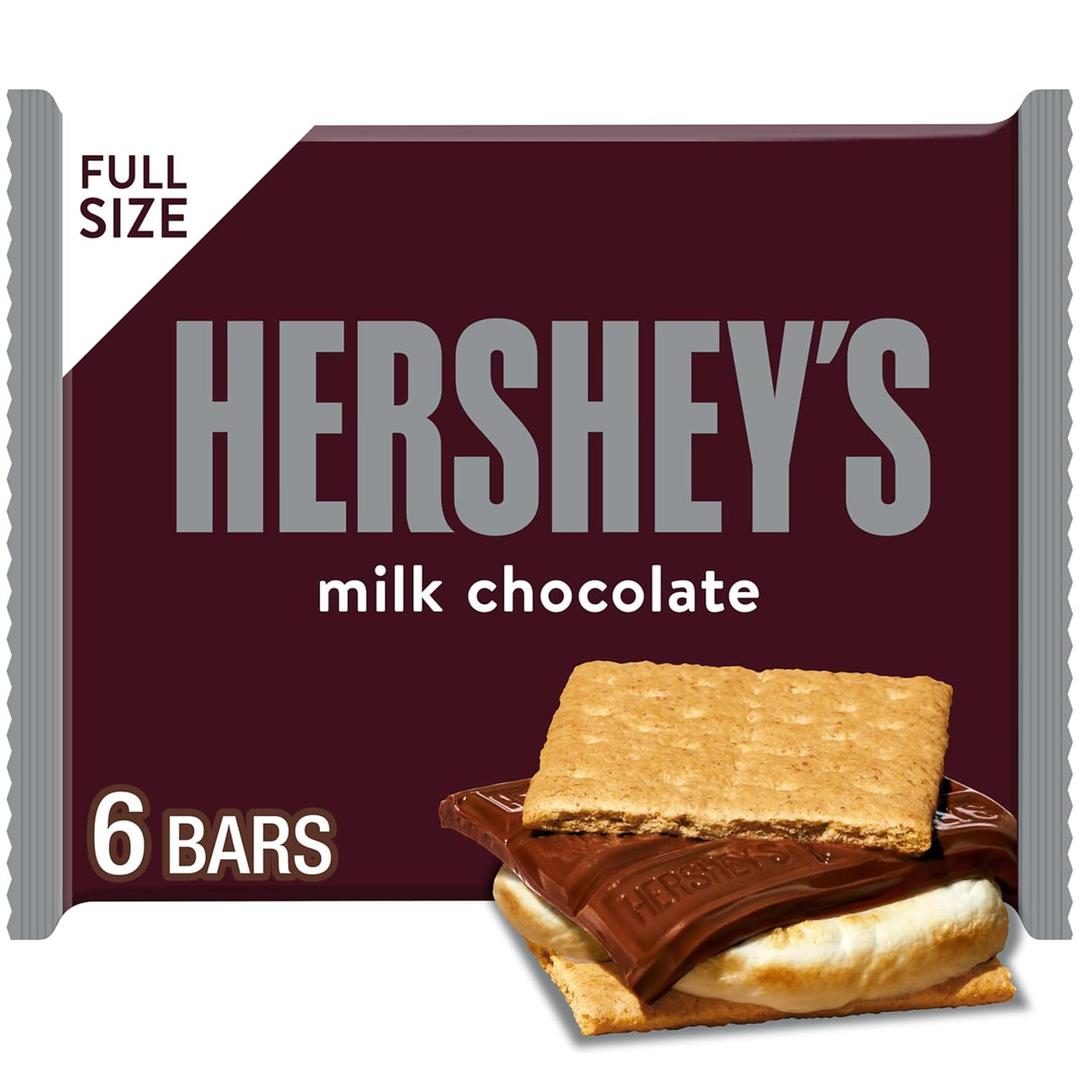 HERSHEY'S Milk Chocolate Candy Bars, Halloween Candy, 1.55 oz (6 Count) (EXP 10/01/26)