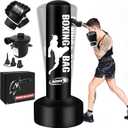 Standing Punching Bag for Adults with Pump and Gloves, 69'' Kick Boxing Bag with Stand Inflatable Freestanding Heavy Bag Kicking Bag for Training MMA Muay Thai Fitness