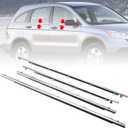 MotorFansClub 4PCS Weatherstrip Window Sealing Fit for Honda CR-V CRV 2007 2008 2009 2010 2011 Car Window Sealing Strip Chrome Door Outside Trim