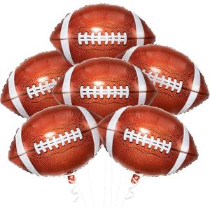 KatchOn, Football Balloons for Football Party Decorations - 18 Inch, Pack of 6 | Foil Touchdown Balloons for Birthday Party, Super Bowl Balloon, Tailgate Game Day Sport Themed Rugby Birthday Party