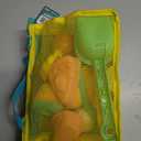 Zippered Beach Toy Set Carrying Handles Sandcastle Building Kit Portable Mesh Storage Bag Set Outdoor, Yellow