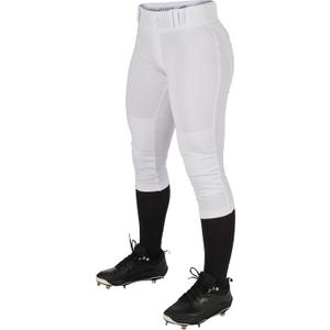 Champro Women's Tournament Traditional Low-Rise Softball Pants (X-Large, White)