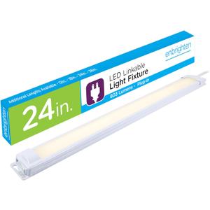 Enbrighten Premium Linkable Under Cabinet Fixture, 24in, LED, Linkable, 803 Lumens, 3000K Warm White, 38848-T1