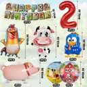 Farm Theme Birthday Decorations, Party Decorations, Birthday Party Supplies, Banner, Balloons, Tablecloth, Cupcake Toppers, Large Cake Decorations, Table Cover (2 Year Old)