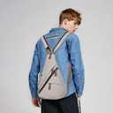 KL928 Canvas Sling Bag - Small Crossbody Backpack Shoulder Casual Daypack Rucksack for Men Women(Large Version,Leaden)