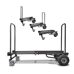 AxcessAbles Heavy Duty Foldable Hand Cart with Wheels, 700lb Capacity Platform Truck for Luggage, Equipment, DJ Gear, Utility Dolly, Moving Cart with Telescoping Frame to 4.6ft, Fully Assembled