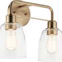 Kichler Rosh 18" LED Bathroom Vanity Light Fixture with White Glass in Champagne Bronze, Modern Minimalist Bath Bar for Mirror, Dimmable (18" W x 5" H), 55187CPZLED, 15.25"