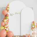 Wokceer Wedding Arch Backdrop Cover 7.2FT, 6FT Spandex Fitted Wedding Arch Stand Covers 2 Set Round Top Chiara Backdrop Stands Cover for Birthday Party Ceremony Banquet Decoration Beige