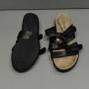 DREAM PAIRS Womens Slides Arch Support Slip on Flat Sandals Comfort Plantar Fasciitis Soft Cushion Slippers With Adjustable Straps (6 Wide, Black)