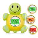 Baby Bath Thermometer, Digital Water Temperature Thermometers with 3 Color Backlit and Temperature Warning, Safety Bath Tube Thermometers Floating Toy for Infant, Toddler (Green tortoise)