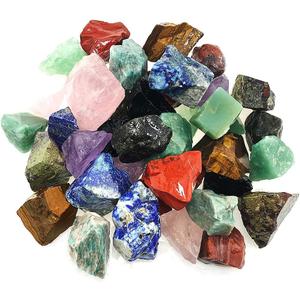 3 LB Bulk Rough Stone Mix Large 1" Natural Raw Crystals for Tumbling Cabbing Polishing Wire Wrapping (Multiple Color)