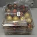 32PCS Christmas Ball Ornaments Set Large Shatterproof Plastic Decorative Baubles with Hand-Help Gift Boxes for Xmas Tree Wedding Party Holiday - Dark Red, Gold