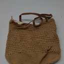 Pleneal Crochet Beach Bags for Women, Summer Beach Tote Bag, Soft Woven Purses Shoulder Bag for Vacation (Khaki)