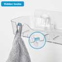 CGBE Acrylic Self-Adhesive Shower Caddies: No-Drill Bathroom Wall Shelf with Hidden Hooks & Drainage Holes - Clear Waterproof Organizer for Bathroom, Kitchen Storage (2 Pack, 2.3" L  3.6" W  1.8" D)