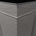 Mueller M-Resin Heavy Duty Tall Planters for Outdoor Plants, Indoor Grande Plant Pots, Boxes, Trees, Flower Pots, 2-Piece Set, 24, Modern Design, Built-in Drainage, Front Porch Decor, Light Gray (24 x 11.5", Light Grey)