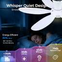 GJeg Ceiling Fans with Lights,42" Low Profile Ceiling Fan with Light and Remote Control,Flush Mount, Reversible, Dimmable, Noiseless, White Ceiling Fan for Bedroom