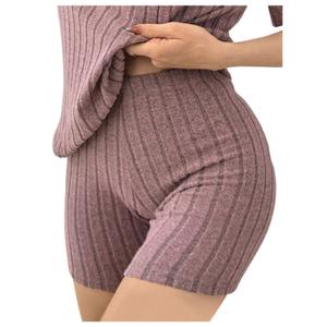 SOLY HUX Women's Pajama Bottom Ribbed Knit Casual Skinny Lounge Shorts Sleepwear Dusty Pink X-Large