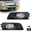 Fog Lights Assembly for 2006 2007 Honda Accord Sedan 4 Door Replacement Kit with Wiring and Switch H11 12V 55W Halogen Bulbs(Clear Lens)