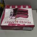 Heated Blanket Electric Throw, 50" x 60" Heating Blanket with 5 Levels & 10 Hours Auto Off, Extremely Soft Flannel Warm Blanket Gifts Over-Heat Protection, ETL Certified Machine Washable (Rose Red & White)