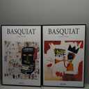 shihuakou1.1 Frame Basquiat Wall Art Set of 2, Jean Michel Basquiat Colorful Graffiti Canvas for Bedroom Living Room Offico 16x24 in